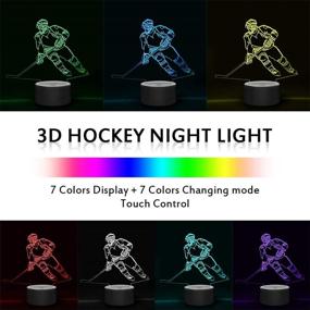 img 3 attached to 🏒 Hockey Player 3D Lamp Night Lights: Color Changing Touch Table Desk Lamps for Kids - Sports Fan's Perfect Birthday or Xmas Gift!