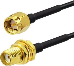 img 1 attached to 📶 Bingfu SMA Male to SMA Female Bulkhead Mount RG174 Antenna Extension Cable 3m 10 feet (2-Pack): Ideal for 4G LTE Router Gateway Modem Mobile Cellular Receiver