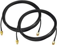 📶 bingfu sma male to sma female bulkhead mount rg174 antenna extension cable 3m 10 feet (2-pack): ideal for 4g lte router gateway modem mobile cellular receiver logo