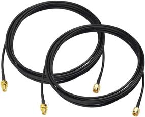 img 4 attached to 📶 Bingfu SMA Male to SMA Female Bulkhead Mount RG174 Antenna Extension Cable 3m 10 feet (2-Pack): Ideal for 4G LTE Router Gateway Modem Mobile Cellular Receiver