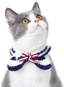 img 4 attached to 🐱 Furrytail Pet Cat Lace Collar Necktie with Polka Dots - Decorative Collar Necklace Neckwear for Cats - Cute Collar Neck Tie Accessories, Ideal for Party Photos