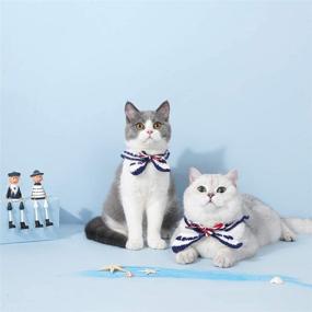 img 3 attached to 🐱 Furrytail Pet Cat Lace Collar Necktie with Polka Dots - Decorative Collar Necklace Neckwear for Cats - Cute Collar Neck Tie Accessories, Ideal for Party Photos