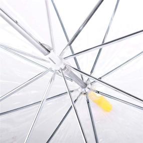 img 1 attached to 💃 Stylish and Sturdy: Transparent Windproof Umbrella with a Girl-Friendly Handle