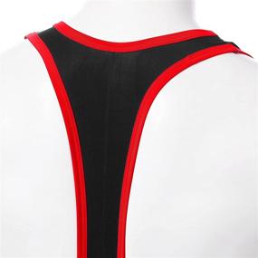 img 1 attached to 🏋️ Ice Silky Men's Racerback Wrestling Singlet with Suspender Jockstrap - Ultimate Athletic Supporter Jumpsuit