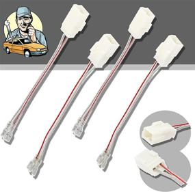 img 3 attached to 🔌 Red Wolf Speaker Wire Harness Connector Plug Adapter Set for 2002-2019 Jeep Wrangler JK, Chrysler, and Dodge Vehicles - Front and Rear Door Installation - 4-Piece Kit