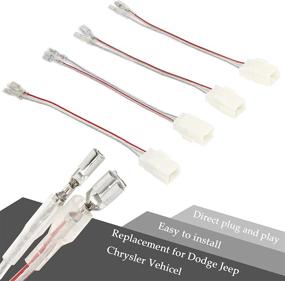 img 2 attached to 🔌 Red Wolf Speaker Wire Harness Connector Plug Adapter Set for 2002-2019 Jeep Wrangler JK, Chrysler, and Dodge Vehicles - Front and Rear Door Installation - 4-Piece Kit