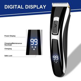 img 2 attached to 🔌 Cordless Ceramic Blade Hair Clippers for Men: Rechargeable Beard Trimmer Kit with LED Display - Professional Electric Hair Cutting and Grooming Tool