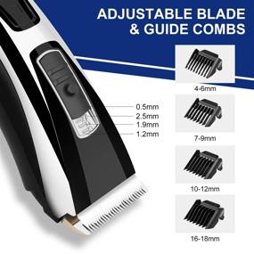 img 3 attached to 🔌 Cordless Ceramic Blade Hair Clippers for Men: Rechargeable Beard Trimmer Kit with LED Display - Professional Electric Hair Cutting and Grooming Tool