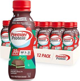 img 4 attached to 🌬️ Premier Protein Shake, Winter Mint Chocolate - Immune Boosting with 30g Protein, 1g Sugar, 24 Vitamins & Minerals - 12 Pack, 11.5 Fl Oz