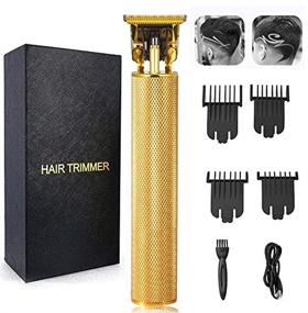 img 4 attached to 💇 Men's Hair Clippers: Professional Li Outliner Grooming Trimmer for Close Cuts & Baldheaded Styles - Rechargeable, Cordless, T-Blade Design - Zero Gapped Detail Beard Shaver Included (Gold)