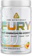 заряжайте свои тренировки с препаратом предтренировочного действия core nutritionals fury platinum: увеличьте мышечный насос, мощность, концентрацию и энергию с 375 мг кофеина, 5 г креатина моногидрата и 6 г l-цитрулина, 20 порций (tropic thunder) логотип