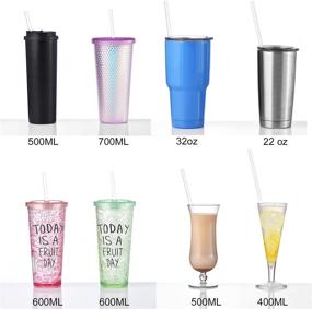 img 1 attached to 🥤 12-Pack of ALINK Reusable Clear Hard Plastic Straws, 10.5 inch Tumbler Drinking Straws with Cleaning Brush