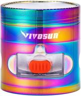 vivosun 2.5 inch zinc alloy manual grinder with pollen catcher in rainbow color: 4-piece grinder logo