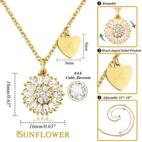 img 1 attached to KissYan Sunflower Necklace Sunshine Valentines