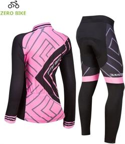 img 3 attached to 🚴 ZEROBIKE Women's Breathable Long Sleeve Cycling Suit with 3D Gel Padded Pants Set - UV Protective and Mesh Cloting included