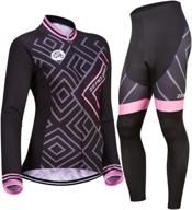 🚴 zerobike women's breathable long sleeve cycling suit with 3d gel padded pants set - uv protective and mesh cloting included logo