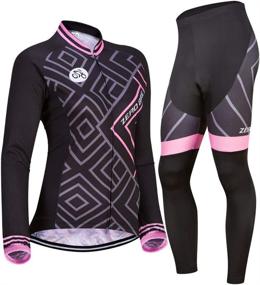 img 4 attached to 🚴 ZEROBIKE Women's Breathable Long Sleeve Cycling Suit with 3D Gel Padded Pants Set - UV Protective and Mesh Cloting included