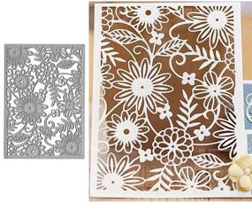 img 4 attached to 🌸 Metal Flower Leaf Die Cuts with Frame Background for Christmas Wedding Invitations and DIY Card Making – Stencils for Scrapbooking, Photo Albums, Paper Embossing