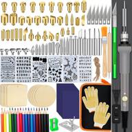 🔥 137-piece wood burning kit: diy tool set with adjustable temperature pyrography pen, wood pieces for embossing, carving tips, and soldering - enhance your creative projects logo