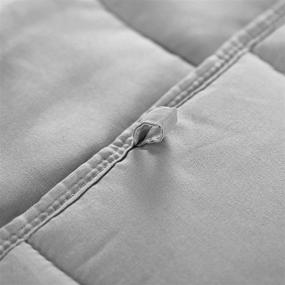 img 1 attached to 🧸 Joshua Kids 5lbs Weighted Blanket: White or Grey Microfiber, Warming and Cooling, Glass Beads, for Children Boys and Girls