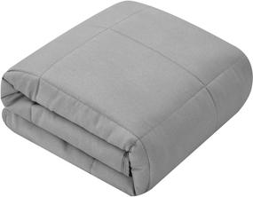 img 2 attached to 🧸 Joshua Kids 5lbs Weighted Blanket: White or Grey Microfiber, Warming and Cooling, Glass Beads, for Children Boys and Girls