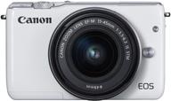 📷 canon eos m10 mirrorless camera kit: capture clear, stunning shots with ef-m 15-45mm stm lens kit (white) logo