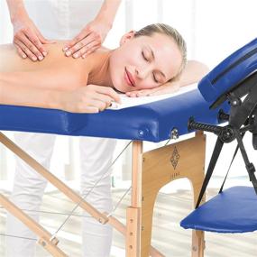 img 2 attached to 💆 Lightweight ZEENA Portable Massage Table for Spa or Home - Foldable & Adjustable Therapy Bed for Facial, Massage, Physio, and Reiki - Sturdy with Blue Color, Face Cradle, and Height Adjustable Headrest