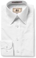 👔 wrinkle solid sleeve white boys' clothing by aka: perfect for a stylish and neat look logo