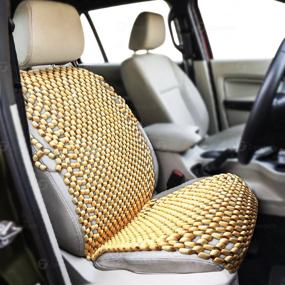 img 3 attached to 🚗 Zone Tech Royal Natural Wood Bead Seat Cover - Full Car Massage Cool Premium Comfort Cushion - Reduces Fatigue in Car, Truck, or Office Chair