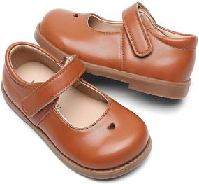 img 2 attached to DADAWEN T Strap School Uniform Toddler Girls' Shoes for Flat Feet