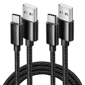 img 4 attached to 10-футовый USB C кабель для зарядки: быстрая зарядка, прочный нейлоновый оплетенный корд - 2 штуки, черный