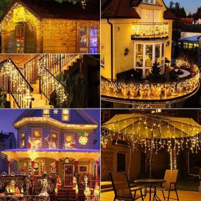img 3 attached to Christmas Decoration 400 LED Icicle Lights - Warm White 32Ft 80 Drops - Indoor Outdoor Xmas Fairy Icy Cycle Lights - Window Curtain Hanging Connectable 8 Twinkle Modes For Wedding Proof Holiday Decor