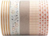 базовая коллекция enyan: 5 рулонов японской декоративной бумажной ленты шириной 10 мм для рукоделия, скрапбукинга и планировщиков бюллетеней. логотип