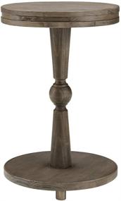 img 3 attached to 🪑 Rustic Farmhouse Solid Wood End Table by Classic Brands, in Weathered Grey