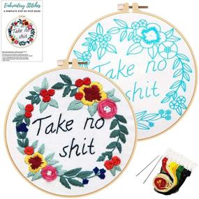 img 4 attached to 🧵 Artilife Cross Stitch Embroidery Kit for Adults with Pattern, Hoop, Thread, Floss - DIY Craft Project