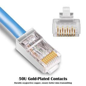 img 2 attached to 💪 Enhanced Shielded Cat6 RJ45 Connectors: Superior Ethernet Connectivity