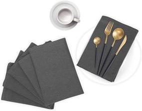 img 3 attached to 🧺 Premium All Cotton Linen Napkins: Ultra-Soft and Absorbent Napkin Set