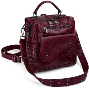 img 4 attached to UTO Backpack Convertible Rucksack Crossbody Women's Handbags & Wallets and Fashion Backpacks