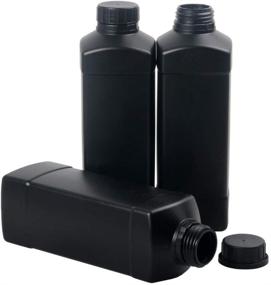 img 2 attached to 🧴 Convenient & Spacious: 3X 1000ml Darkroom Chemical Storage Bottles for Film Photo Developing Processing 1L