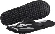 puma athletic sandal black white logo