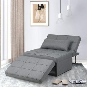 img 4 attached to 🛏️ Saemoza 4 in 1 Ottoman Sleeper Bed: Modern Convertible Chair for Small Spaces, with Adjustable Backrest and Multi Function Folding Design