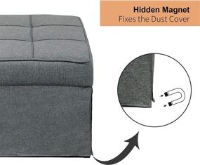 img 1 attached to 🛏️ Saemoza 4 in 1 Ottoman Sleeper Bed: Modern Convertible Chair for Small Spaces, with Adjustable Backrest and Multi Function Folding Design