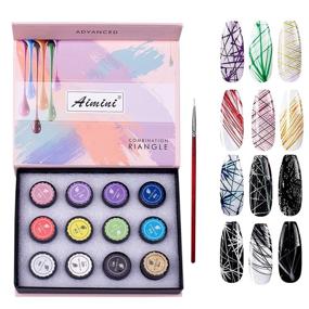 img 4 attached to 💅 Coosa Spider Gel: Upgraded Matrix Gel for Stunning Nail Art Designs with Wire Drawing Brush - 12 Color Palette