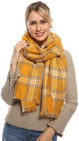 img 3 attached to 🧣 Warm and Stylish Oversized Long Blanket Scarf - Cashmere Feel Pashmina for Winter and Fall