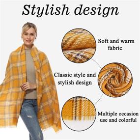 img 1 attached to 🧣 Warm and Stylish Oversized Long Blanket Scarf - Cashmere Feel Pashmina for Winter and Fall