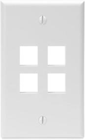 img 1 attached to 🔌 Leviton 41080-4WP QuickPort Wallplate: Single Gang, 4-Port - White