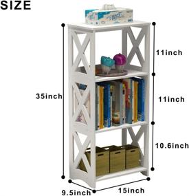 img 3 attached to RIIPOO Small Bookshelf: Versatile 3 Shelf Storage for Small Spaces - Ideal for Bedroom, Office, Nursery, and More