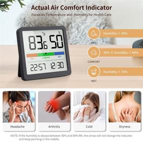 img 2 attached to 🌡️ VOCOO Digital Indoor Humidity Gauge Thermometer - Accurate Temperature and Humidity Monitor for Home, Greenhouse, Wine Cellar - Indoor Humidity Sensor with Hygrometer Meter