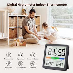 img 3 attached to 🌡️ VOCOO Digital Indoor Humidity Gauge Thermometer - Accurate Temperature and Humidity Monitor for Home, Greenhouse, Wine Cellar - Indoor Humidity Sensor with Hygrometer Meter