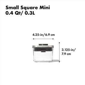 img 3 attached to 🌿 OXO Steel POP Small Square Container - 0.4 Quart for Dried Herbs and More